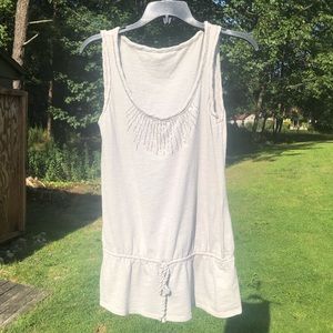 Grey Top with silver neckline detail!